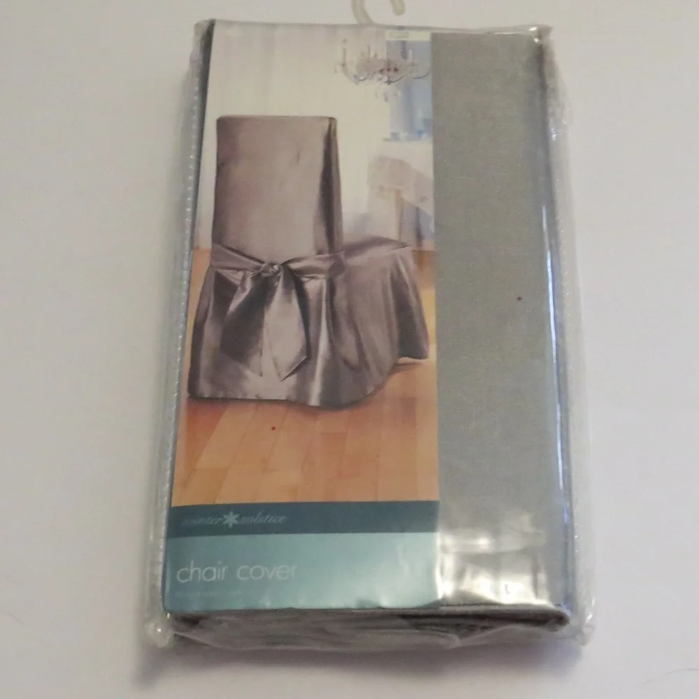 Fabric Armless Chair Cover Silver Fits up to 42